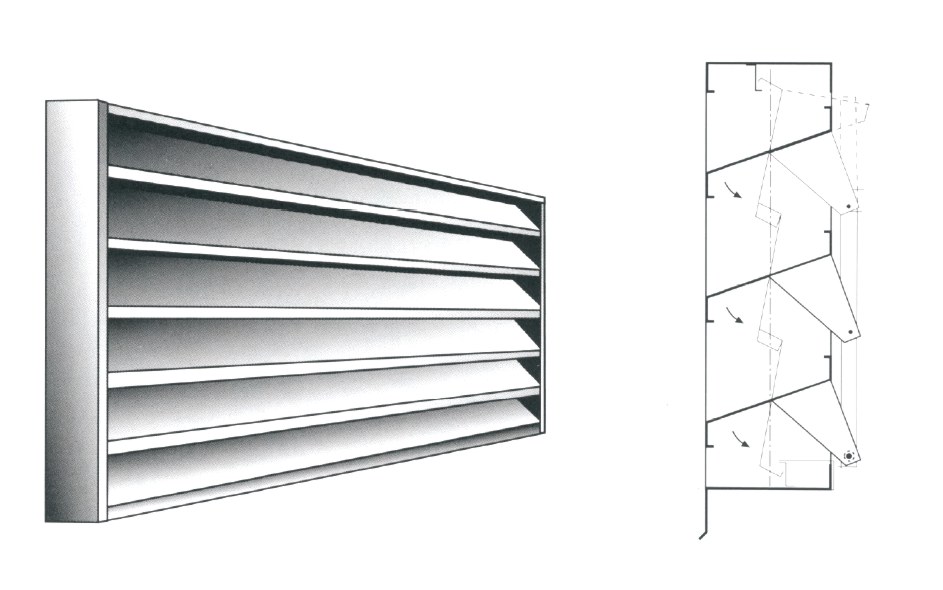 Fenêtre de lames Réglables ventilation industrielle